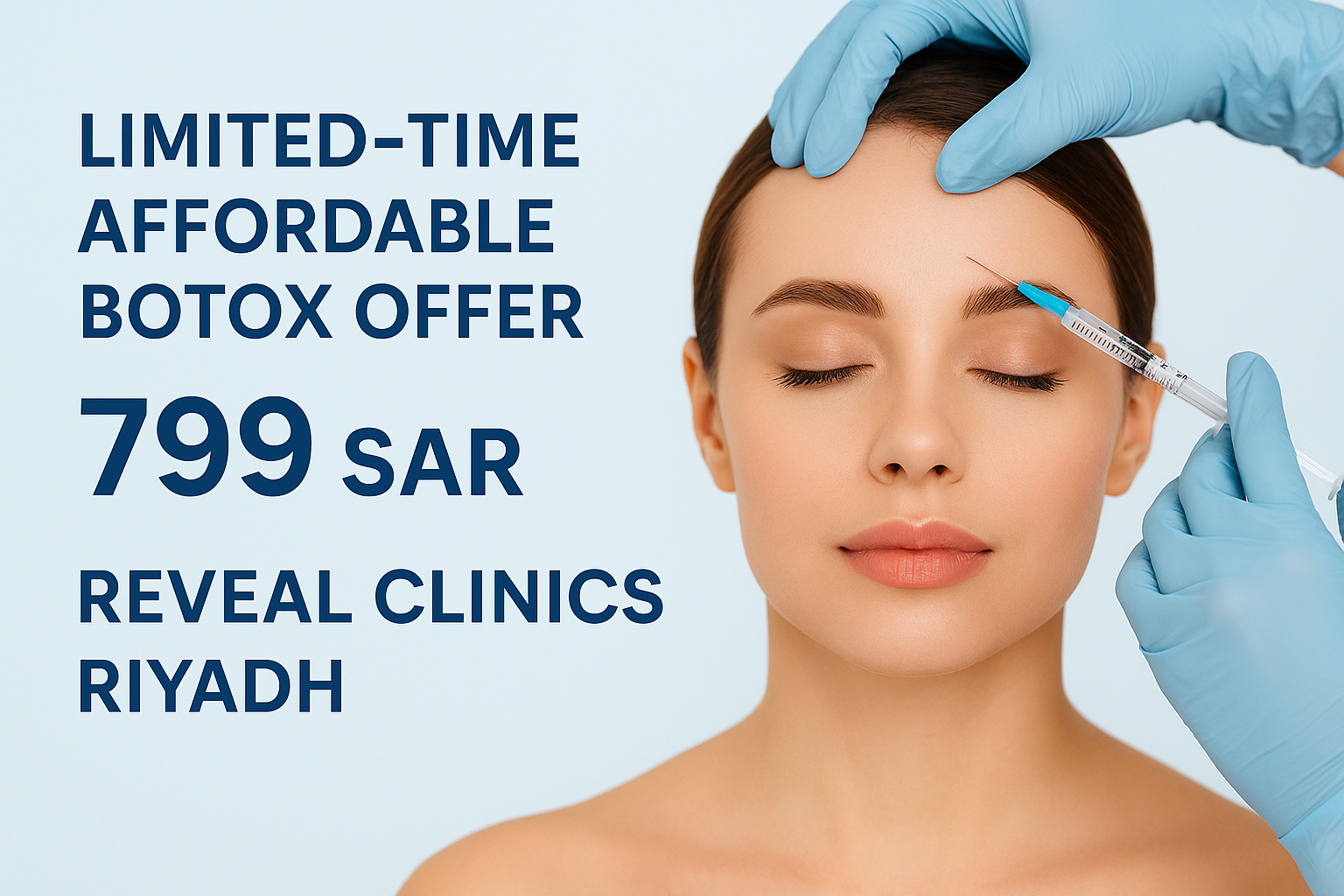 limited time affordable botox offer banner for reveal clinics riyadh