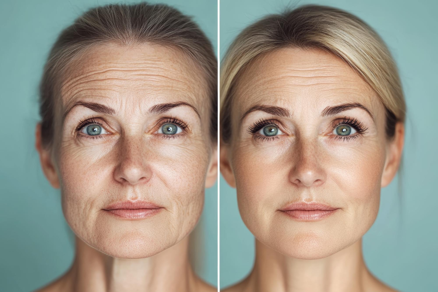 Natural Botox results showing smoother forehead lines after treatment in Riyadh.